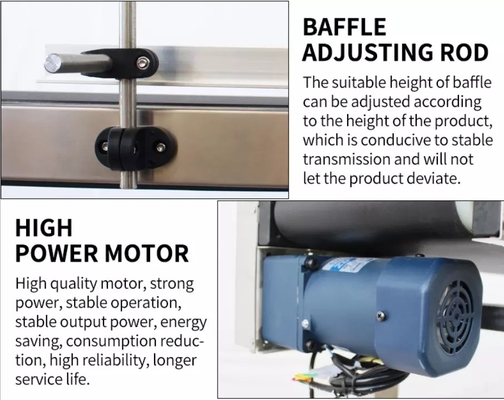 1.5m comprimento SS corpo material de conveyor de cintura de mesa para linha de produção semiautomática