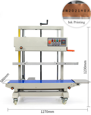 1243*580*1228mm FR-1100V Máquina de vedação vertical de banda contínua para sacos de plástico para alimentos