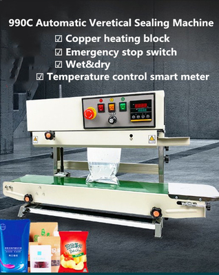 Snacks Sealing Largura 6-12mm Vertical Food Bag Sealer Máquina de vedação de bolsas de plástico