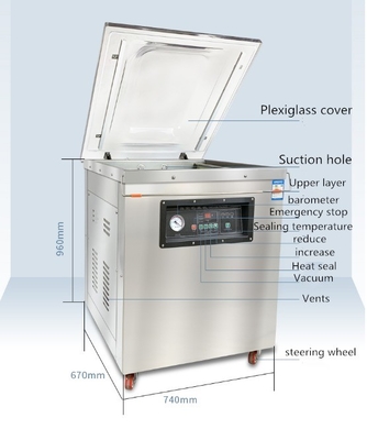 Máquina de embalagem a vácuo automática DZ-400/2E para conservação de alimentos