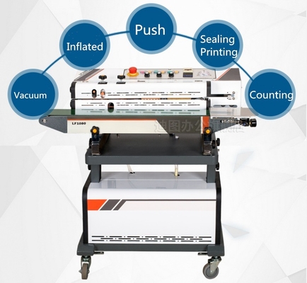 85 kg LF1080 Máquina de vedação de banda contínua comercial com vedação a vácuo 220V/50HZ