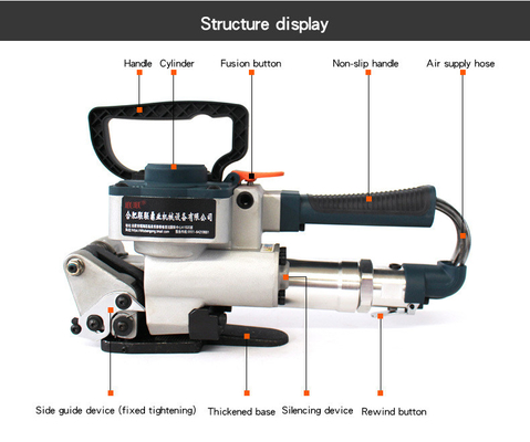Máquina de fixação manual de caixas de 13-19 mm de tamanho de alça com operação manual de pressão de ar