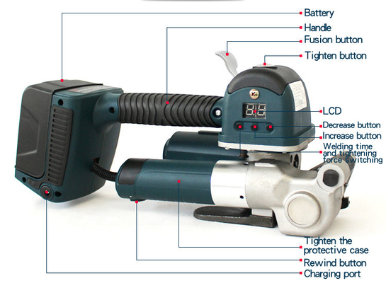 110-240V Máquina elétrica de amarração para cartão de fibra de tijolo de madeira de aço 4,72kg