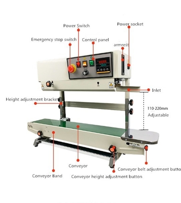 Velocidade de vedação 0-12m/min 29kg FR-990 Máquina de vedação térmica popular para embalagens de alimentos
