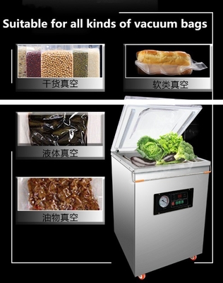 Máquina de embalagem a vácuo de carne de bomba de vácuo de 900W com tamanho de câmara L380*W400*H140mm