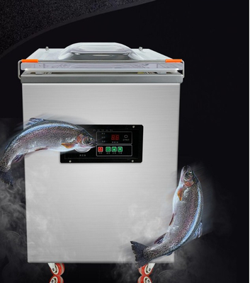 Máquina de embalagem a vácuo de carne de bomba de vácuo de 900W com tamanho de câmara L380*W400*H140mm