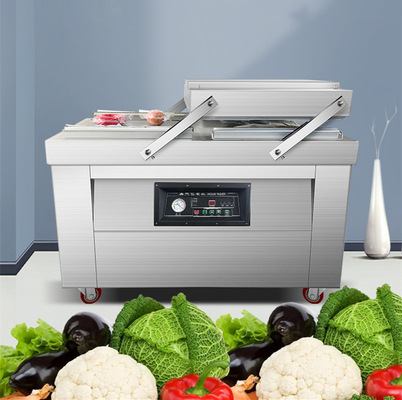220V/50HZ DZ-400/SA Máquina de embalagem a vácuo de alimentos de câmara dupla plana para carne, arroz e peixe