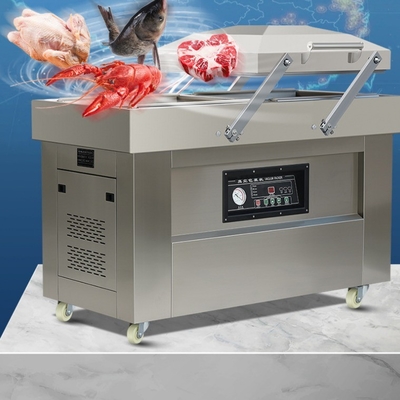 Máquina de embalagem a vácuo de alimentos automática de câmara dupla para têxteis