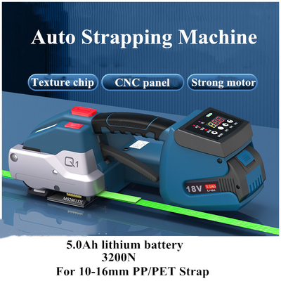 Máquina automática portátil de amarração para cinto de PP PET Tempo de soldagem 2-5s Alimentado por bateria