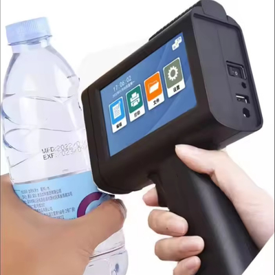 Mini QR Logotipo de data de impressora portátil pistola para garrafa vidro plástico metal de madeira em inglês