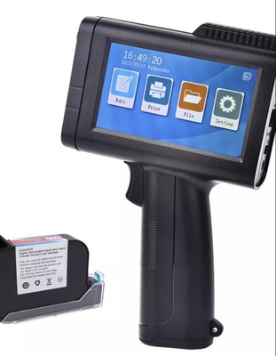 Mini QR Logotipo de data de impressora portátil pistola para garrafa vidro plástico metal de madeira em inglês