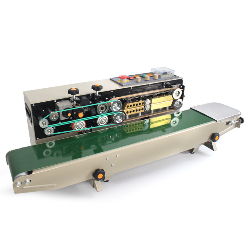 Máquina de vedação térmica de sacos de plástico de alumínio 220V/110V com impressão contínua de tinta sólida