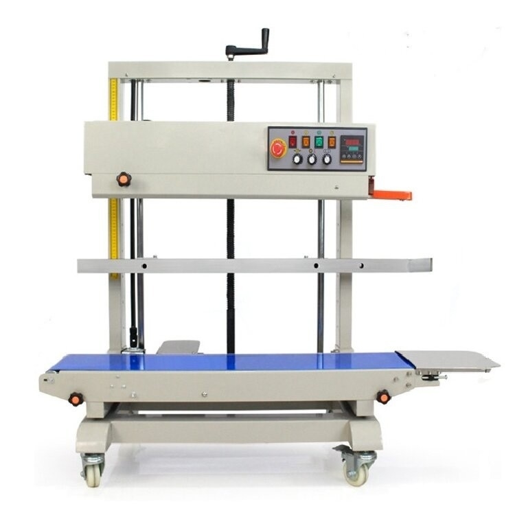 FR-1200V Máquina de vedação contínua de sacos vertical a motor elétrico para sacos de PE e sacos grossos