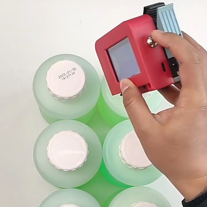 Mini máquina de impressão de garrafas de jato de tinta portátil para 12 mm de altura de impressão e 240 * 120 * 97 mm