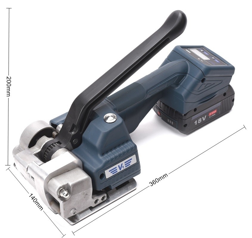 Display digital ferramenta de embalagem de bateria elétrica para 13/16mm PP PET Strap Semi Automático