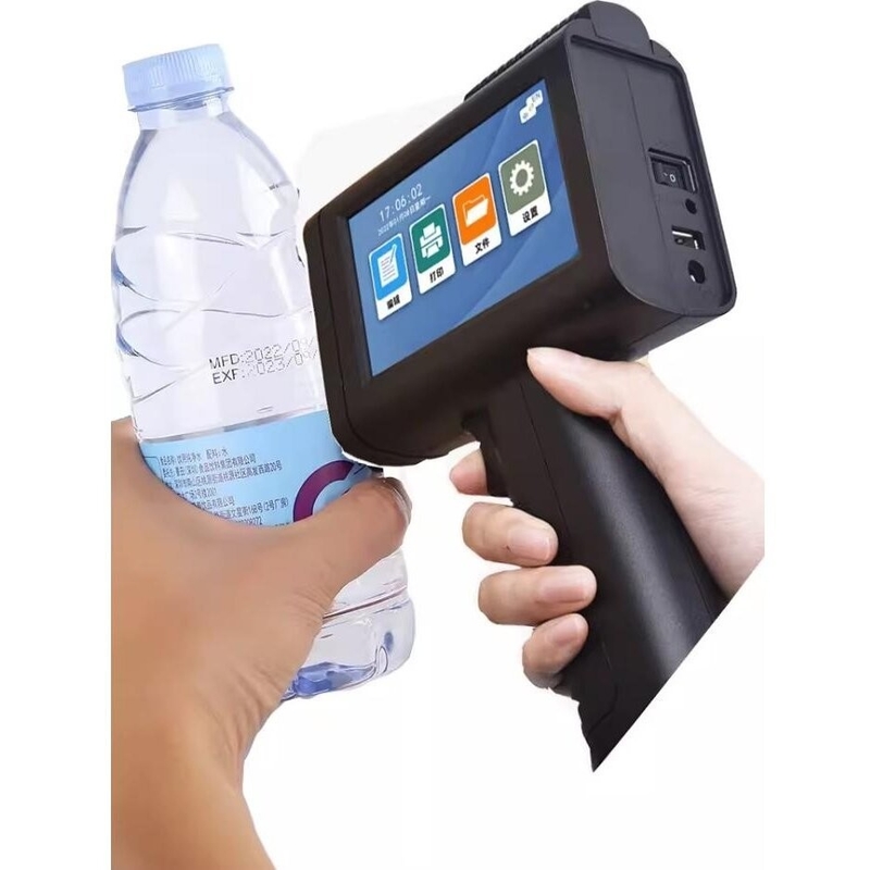 Arma de impressora portátil de código QR multilíngue de cor única para sacola têxtil de vidro de garrafa